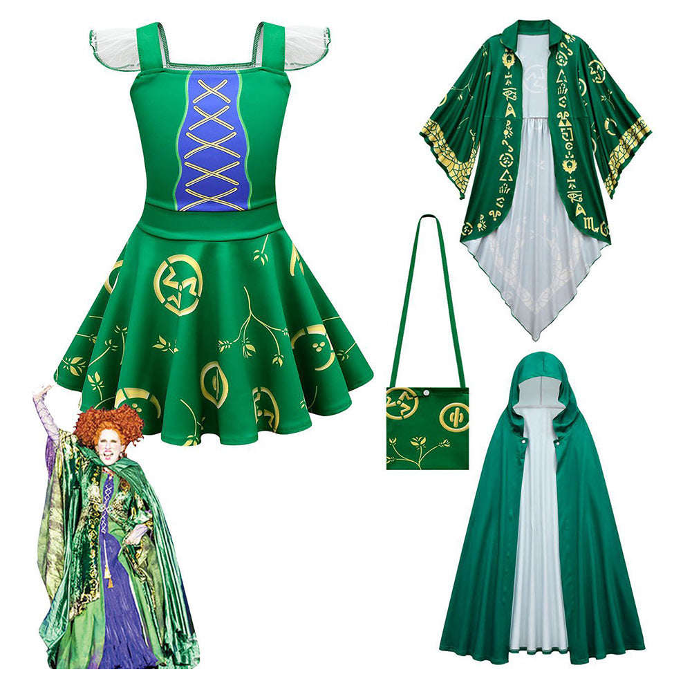 Hocus Pocus Winifred Sanderson Cosplay Costumes Outfits Halloween Carnival Suit