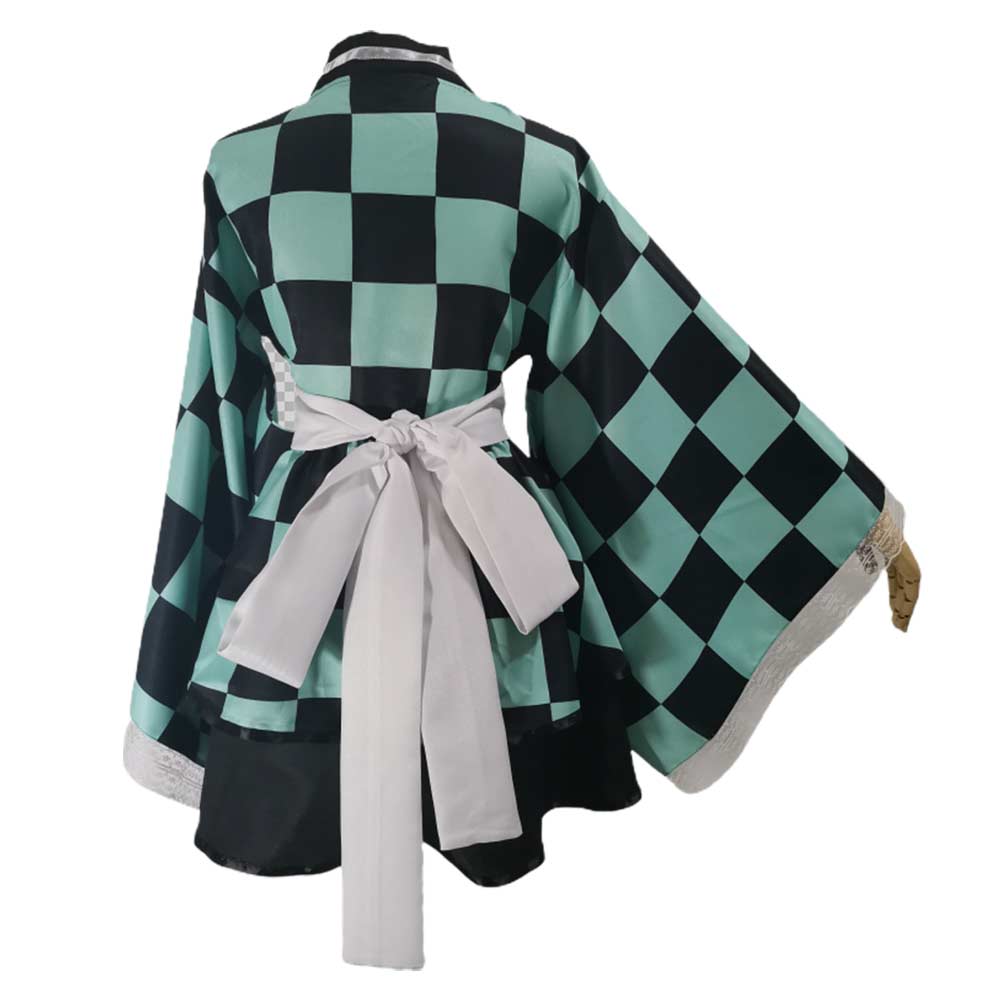 Demon Slayer Kamado Tanjiro Cosplay Costume Women Lolita Outfits Halloween Suit
