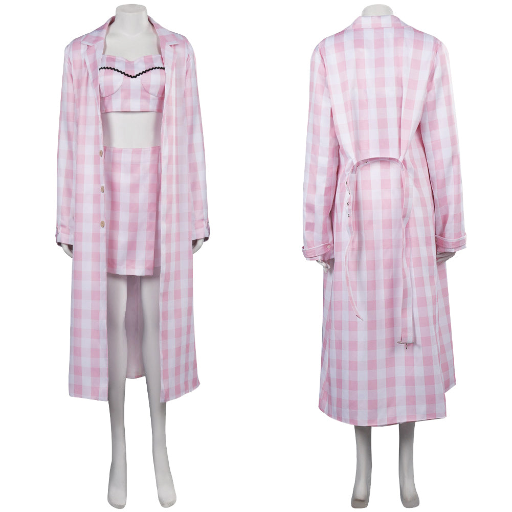 Barbie Margot Robbie Print Dress Cosplay Costume Halloween Carnival Suit