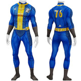 Fallout 76 Vault Dweller Vault 76 Male Blue Jumpsuit Cosplay Costume Outfits