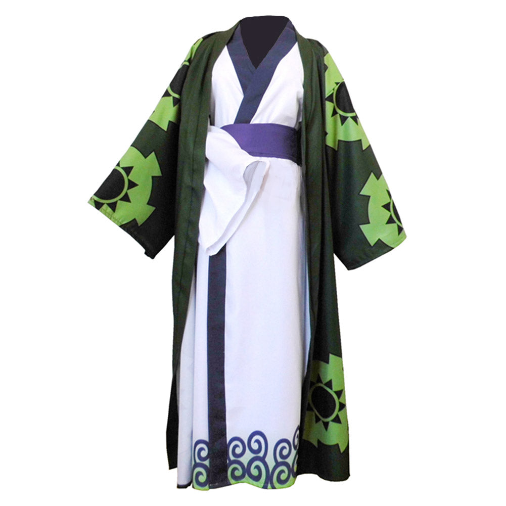 One Piece Roronoa Zoro Cosplay Costume Kimono Robe Outfits Halloween Carnival Suit
