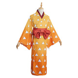 Demon Slayer Agatsuma Zenitsu Kimono Dress Outfits Cosplay Costume Halloween Carnival Suit