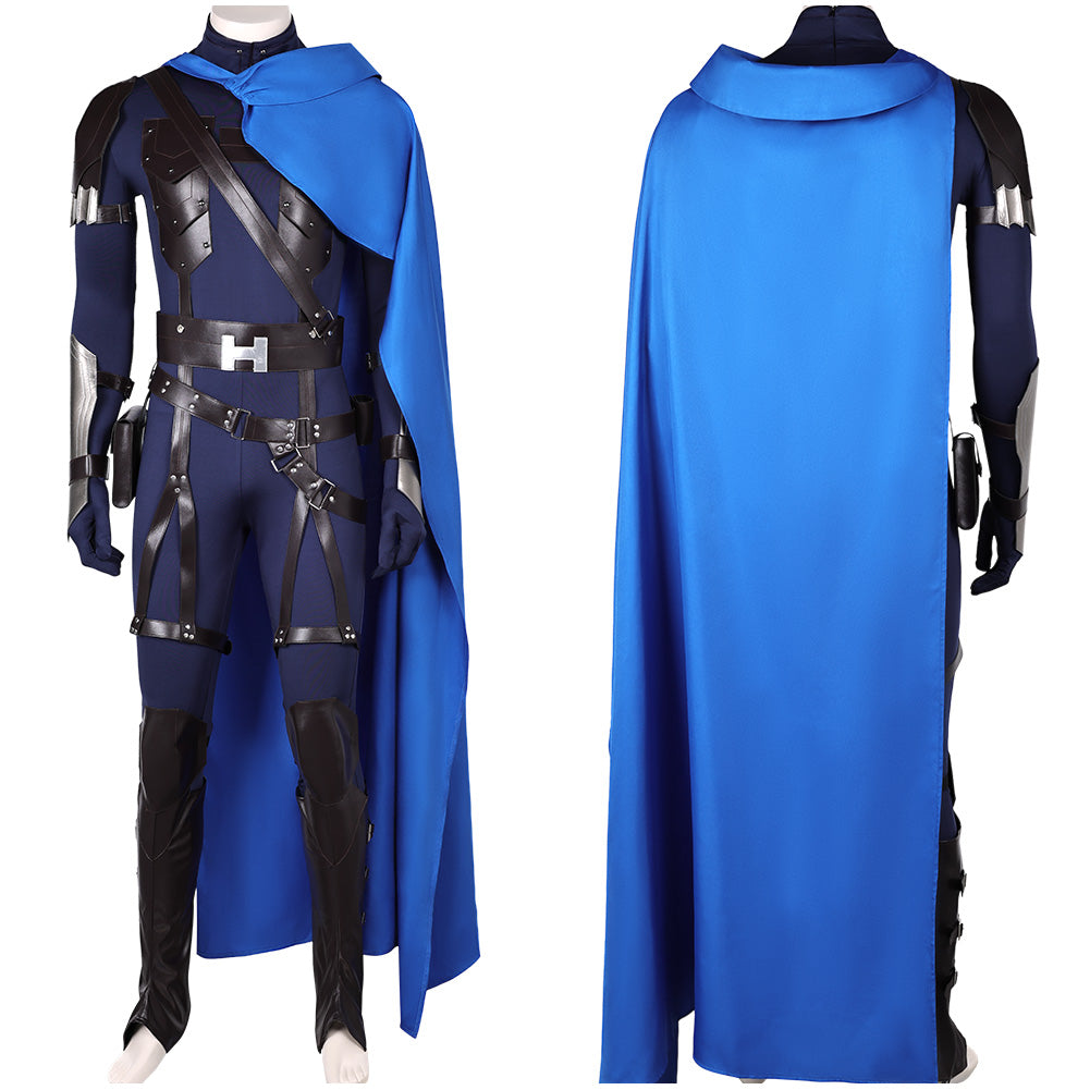 Final Fantasy VII Rebirth Cloud Strife Blue and Black Combat Suit Set Cosplay Costume Outfits Halloween Carnival Suit