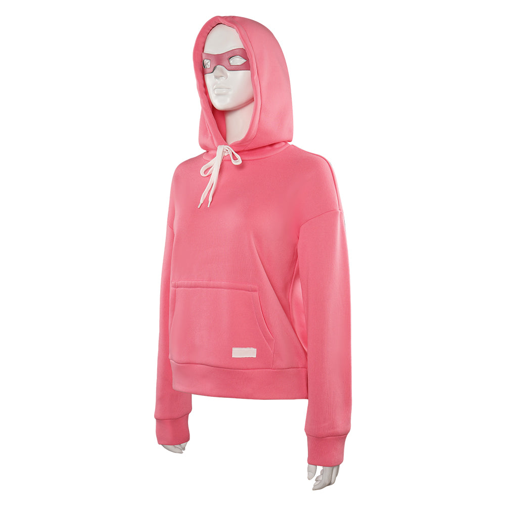 Invincible Atom Eve Cosplay Costume Pink Sweater Eye Mask Outfits Halloween Carnival Suit