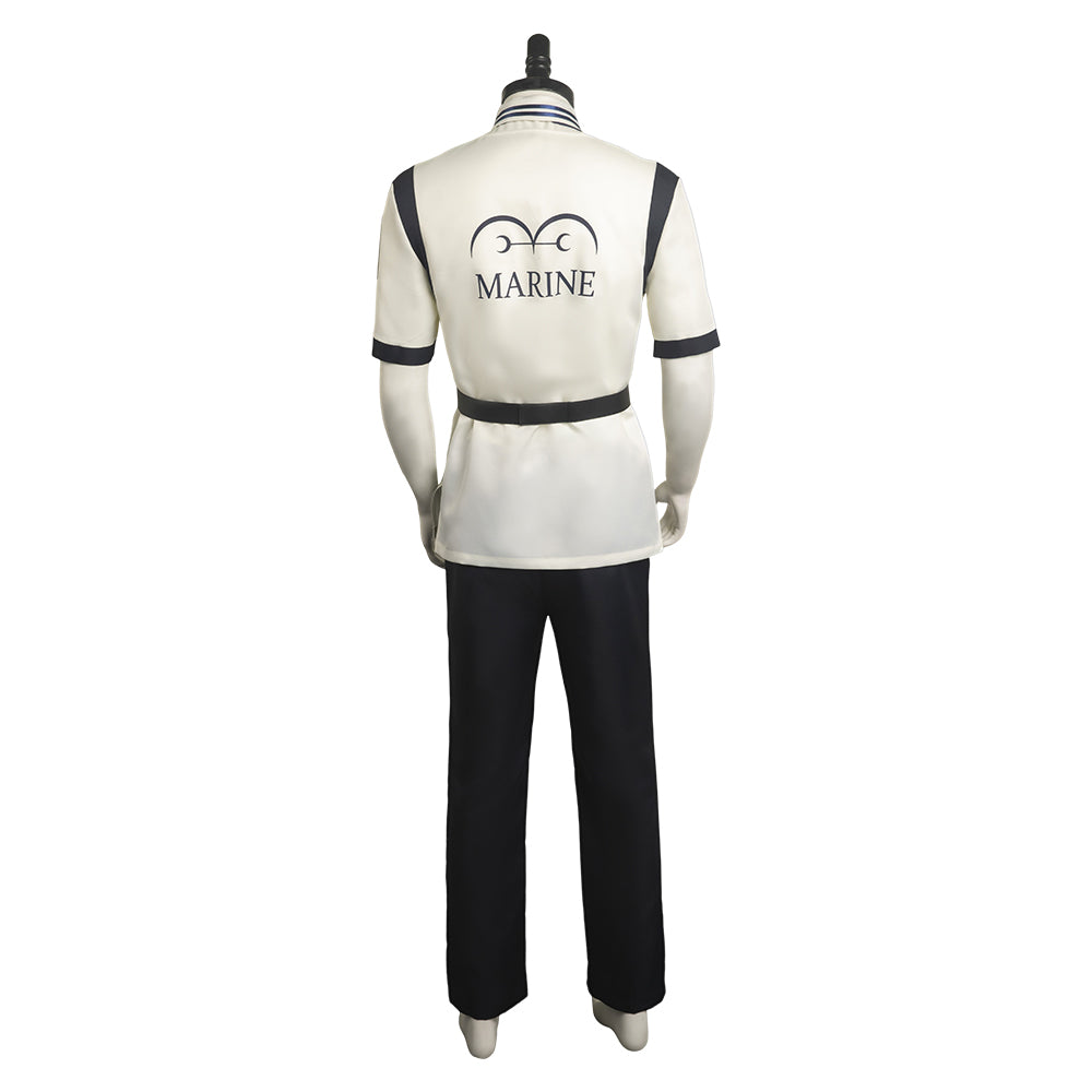 One Piece Life-action Navy White Short Sleeve Suit TV Series Cosplay Costume Outfits