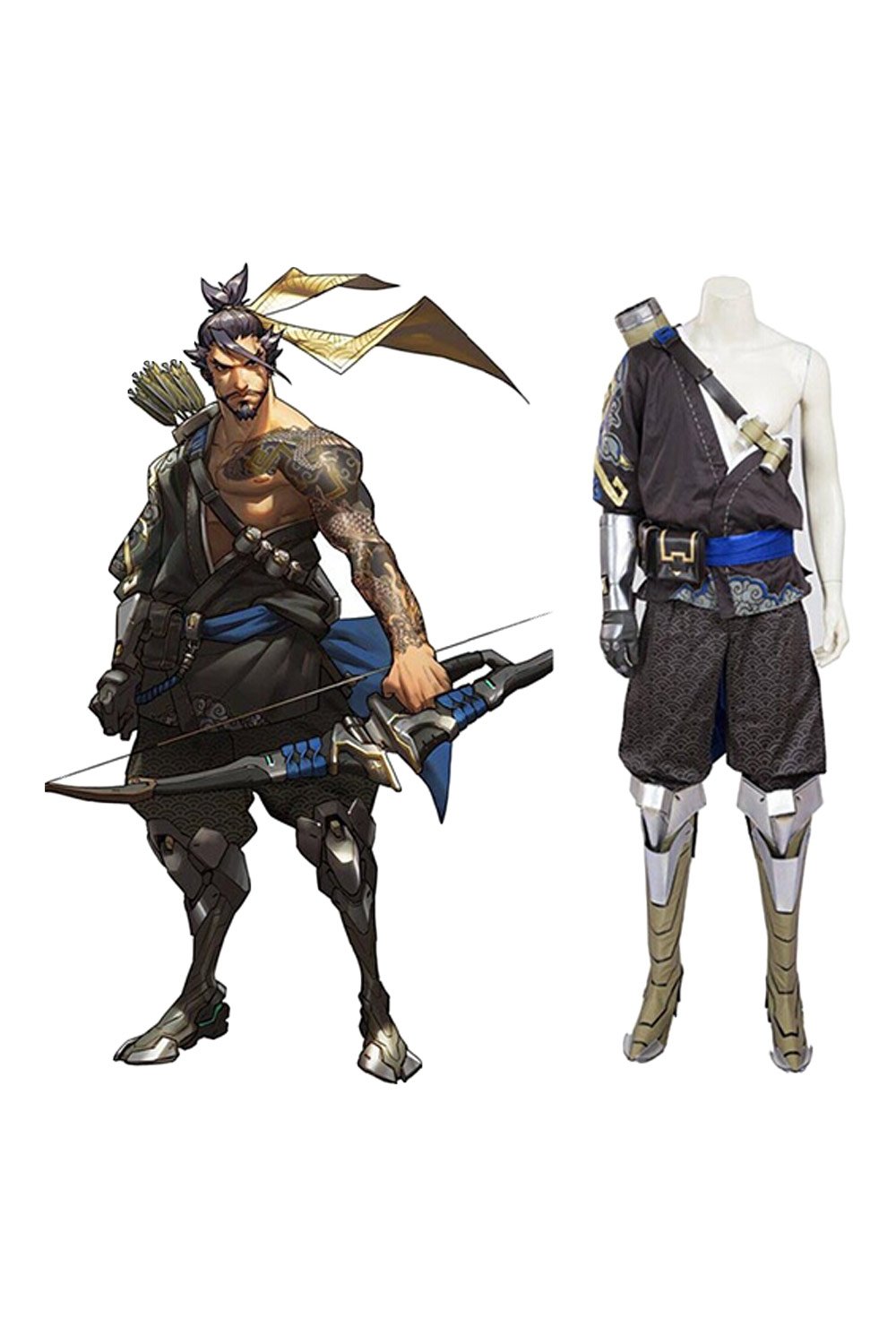 Overwatch OW Hanzo Outfit Whole Set Cosplay Costume