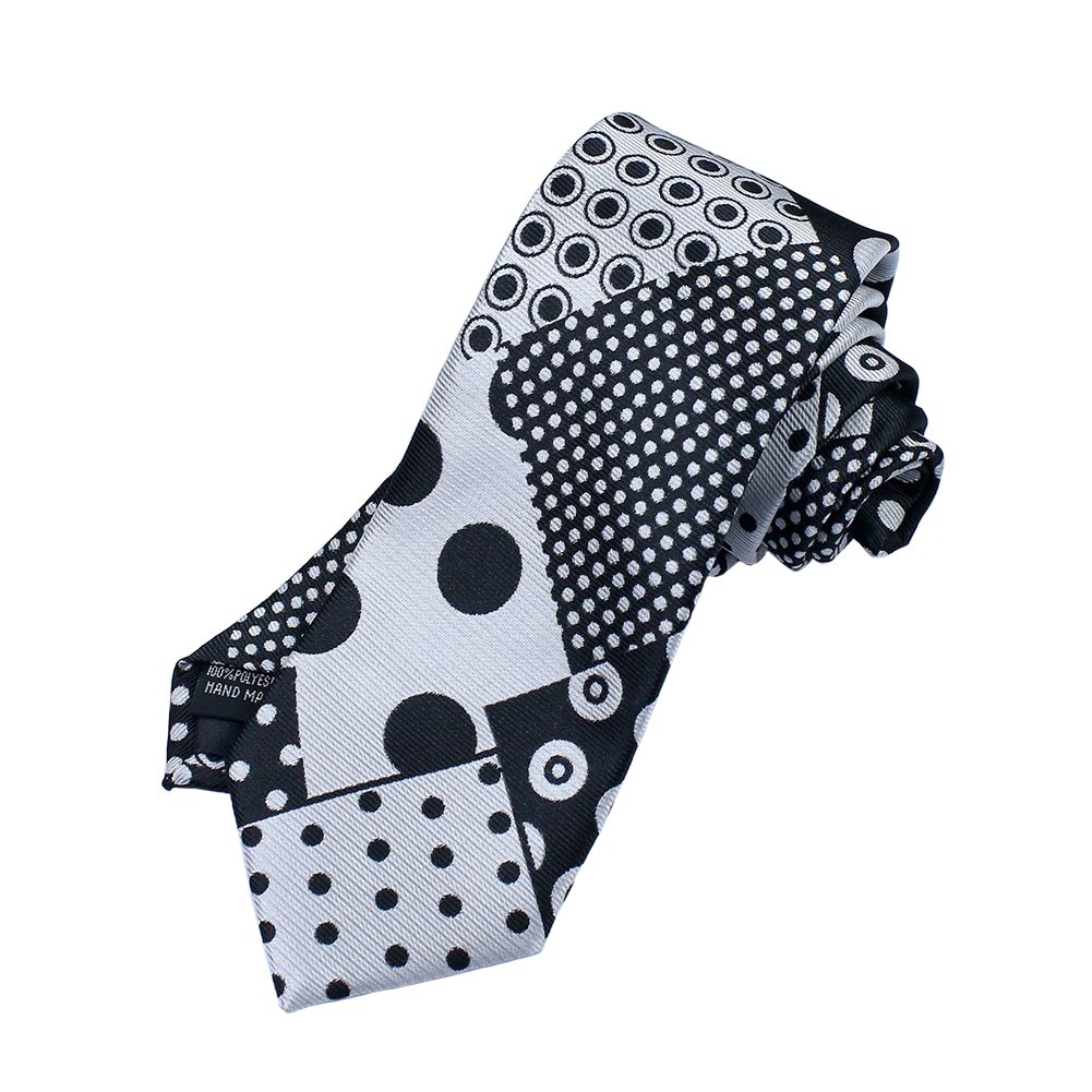 The Mask Jim Carrey Stanley Ipkiss Black and White Speckled Tie Cosplay Necktie Halloween Carnival Costume Accessories