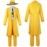 The Mask Stanley Ipkiss Jim Carrey Movie Character Yellow Suit Cosplay Costume