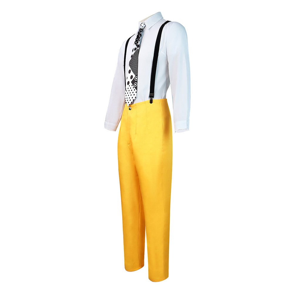 The Mask Stanley Ipkiss Jim Carrey Movie Character Yellow Suit Cosplay Costume