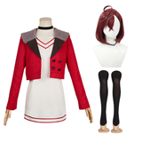 DANDADAN Costume Momo Ayase Cosplay Red Coat Dress For Adult Female Halloween Carnival Suit