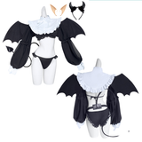 Black Little Devil Outfit Cosplay For Adult Female Halloween Carnival Suit