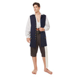 Pirates Of The Caribbean Jack Sparrow Jacket Vest Belt Shirt Pants Costume Set