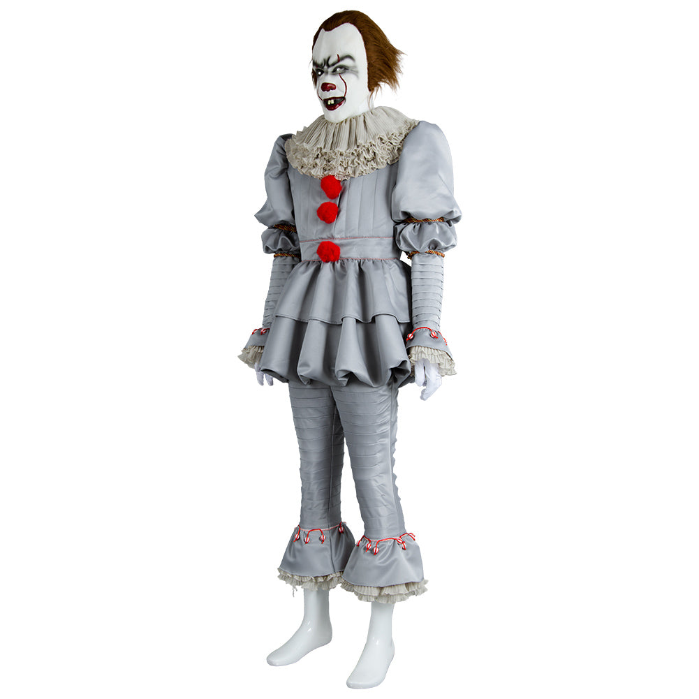 2017 IT Movie Pennywise The Clown Outfit Suit Halloween Cosplay Costume for Males Females