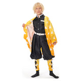 Agatsuma Zenitsu Demon Slayer Kimetsu no Yaiba Kids Children Uniform Outfits Cosplay Costume