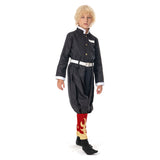 Demon Slayer: Kimetsu no Yaiba Halloween Carnival Suit Rengoku Kyoujurou Cosplay Costume Kids Children Coat Pants Cloak Outfits