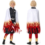 Demon Slayer: Kimetsu no Yaiba Halloween Carnival Suit Rengoku Kyoujurou Cosplay Costume Kids Children Coat Pants Cloak Outfits