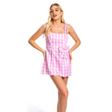 Barbie 2023 Margot Robbie Barbie Pink Dress Cosplay Costume Halloween Carnival Party Suit