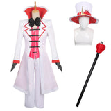 Hazbin Hotel Lucifer White Cosplay Costume For Adult Male Outfits Halloween Carnival Suit