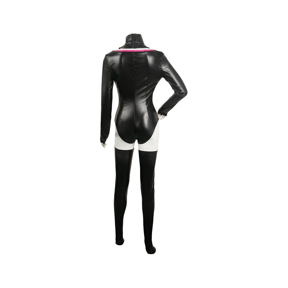 Hazbin Hotel Angel Dust Cosplay Poison Black Tight-fitting Leather Sui ...