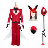 Hazbin Hotel Alastor Red Outfit Cosplay Costume For Adult Male Halloween Carnival Party Suit