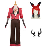 Hazbin Hotel Alastor Red&Black Cosplay Costume For Adult Male Halloween Carnival Party Suit