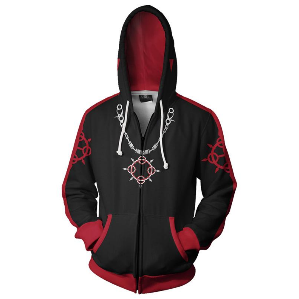 Teen Hoodie Kingdom Hearts Roxas 3D Zip Up Sweatshirt Unisex