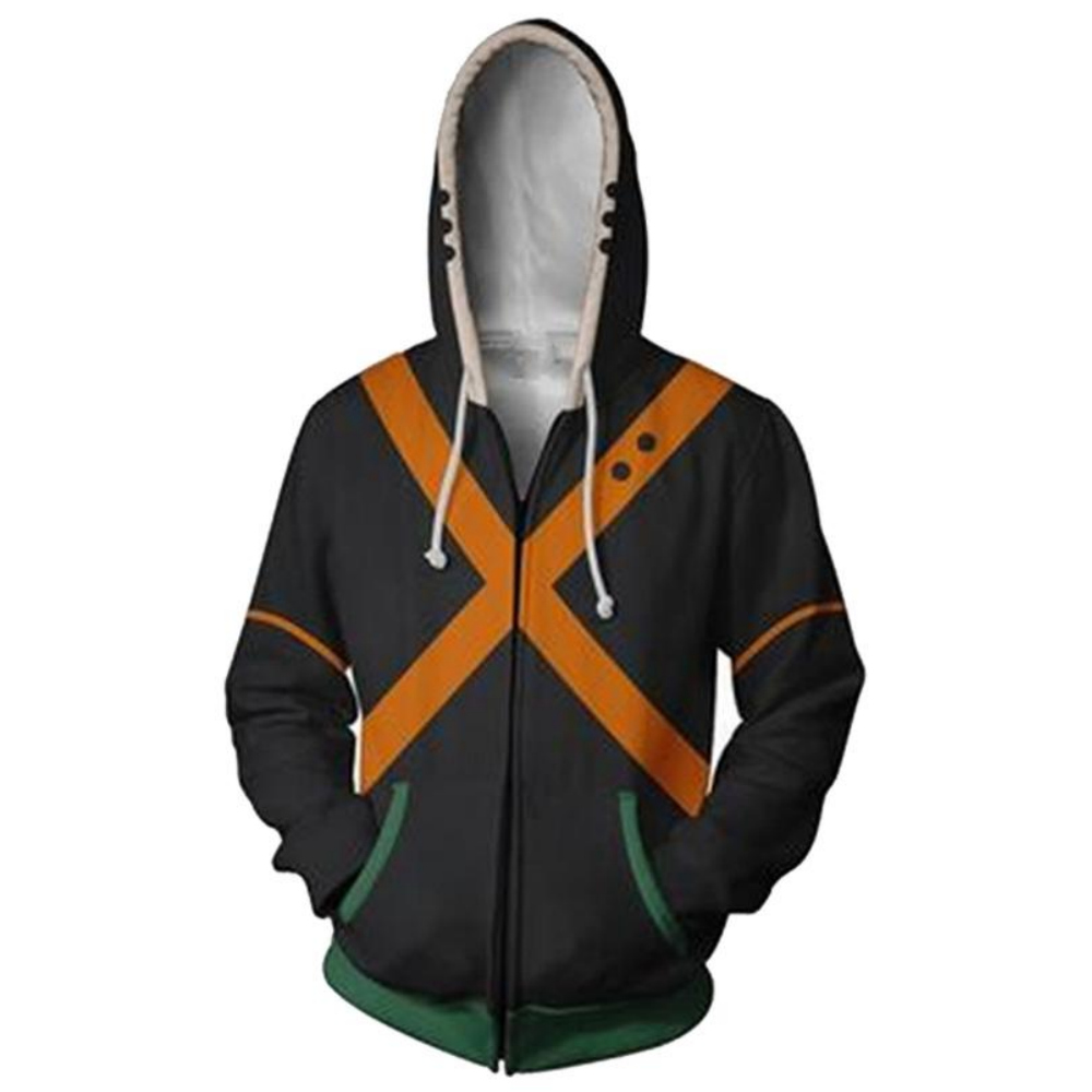 My Hero Academia Hoodie Boku no Hero Bakugou Katsuki Zip Up Hoodie
