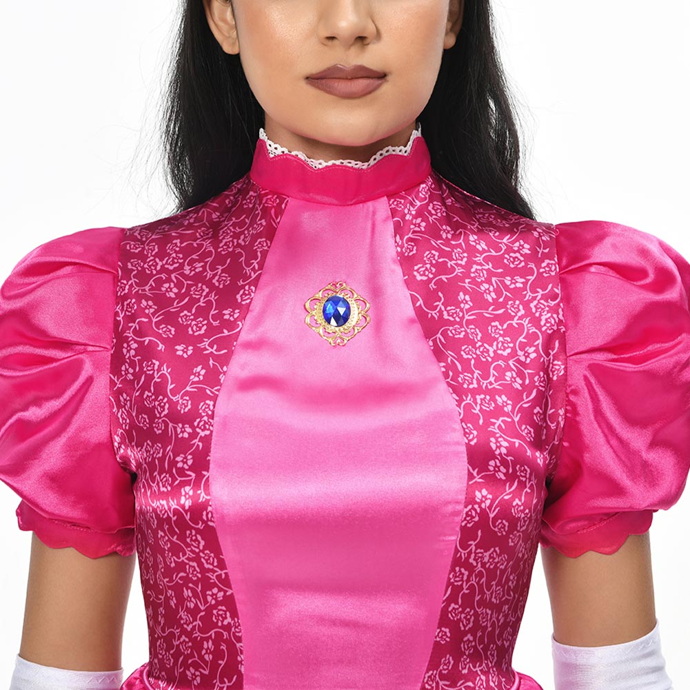 The Super Mario Bros. Movie-Peach Cosplay Costume Long Dress Outfits Halloween Carnival Suit