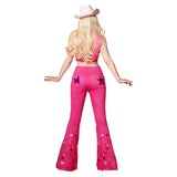 Barbie 2023 Pink Cowgirl Star-Covered Flared Pants Cosplay Costume Halloween Carnival Suit