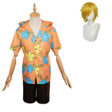 One Piece Sanji Egghead Arc Yellow T-shirt Suit Cosplay Costume