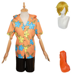 One Piece Sanji Egghead Arc Yellow T-shirt Suit Cosplay Costume