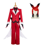 Hazbin Hotel Alastor Red Outfit Cosplay Costume For Adult Male Halloween Carnival Party Suit