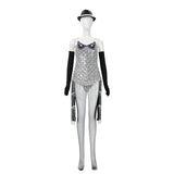 Moulin Rouge Satine Women Sliver Dress Cosplay Costume Halloween Carnival Party Suit