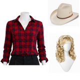 Rhinestone Jake Farris Dolly Parton Women Red Shirt Cosplay Costume Halloween Carnival Party Suit