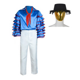 The Mask Stanley Blue Outfit Cosplay Costume Halloween Carnival Party Suit