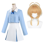 Cardcaptor Sakura Costume Sakura Kinomoto Cosplay Blue Dress For Adult Female Halloween Carnival Suit