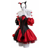 Female Red and Black Clown Suit Dress Cosplay Costume Halloween Carnival Party Suit