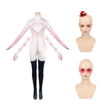 Hazbin Hotel Angel Dust Pink-White Cosplay Costume For Adult Female Halloween Carnival Party Suit
