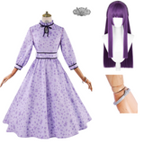 Frieren: Beyond Journey‘s End Fern Cosplay Purple Dress Halloween Carnival Party Suit