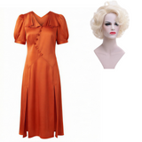 The Bride of Frankenstein The Bride Kid Orange Dress Cosplay Costume Halloween Carnival Suit