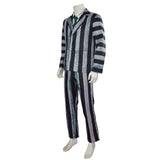 Beetlejuice 2 Movie Character Striped Suit Set Cosplay Costume Outfits Halloween Carnival Suit