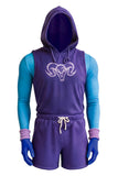 Masters of the Universe Skeleton King Purple Sportswear Cosplay Costume Halloween Carnival Party Suit