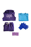 Masters of the Universe Skeleton King Purple Sportswear Cosplay Costume Halloween Carnival Party Suit