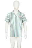 Obsession Bear Green Striped Shirt Cosplay Costume Halloween Carnival Party Suit