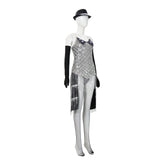 Moulin Rouge Satine Women Sliver Dress Cosplay Costume Halloween Carnival Party Suit