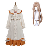 Genshin Impact Sandrone White and Brown Nightgown Cosplay Costume Halloween Carnival Party Suit