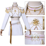 Kpop Demon Hunters Costume Mira Cosplay What It Sounds Like White Holographic Outfit For Adult Female Halloween Carnival Suit