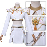 Kpop Demon Hunters Zoey Cosplay White Holographic Outfit For Adult Female Halloween Carnival Suit