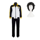 Natsuki Subaru Black and White Sportswear Cosplay Costume Halloween Carnival Party Suit