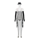 Moulin Rouge Satine Women Sliver Dress Cosplay Costume Halloween Carnival Party Suit